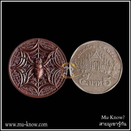 เหรียญแมงมุมขยุ้มทรัพย์รุ่นแรก เนื้อทองแดงชนวน หลวงพ่อพิมพ์ วัดพฤกษะวัน จ.พิจิตร - Image 3