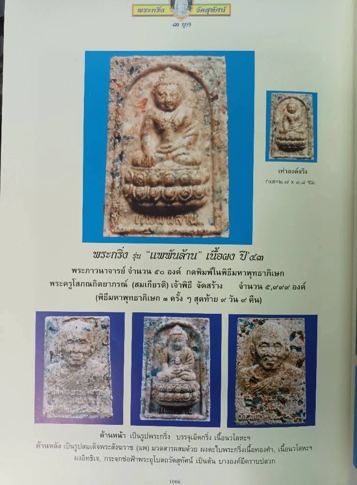 พระผงพระกริ่งหลังสมเด็จพระสังฆราชแพ รุ่นแพพันล้าน รุ่นแรก วัดสุทัศน์ กรุงเทพฯ ปี2543 - Image 7