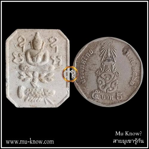 พระผงพระปัจเจกพุทธเจ้าทรงปลา หลังยันต์เกราะเพชร วัดโคกเสือ ปี 2532 - Image 5